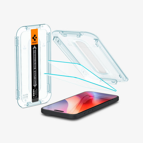 מגן מסך לסדרת אייפון 16 מבית Spigen GLAS.tR EZ Fit